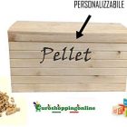 Panca Panchetta Box Baule in Legno Porta Pellet Giocattoli portalegna Attrezzi cassapanca Cassa Contenitore con coperchi 56x36x36 cm Personalizzabile