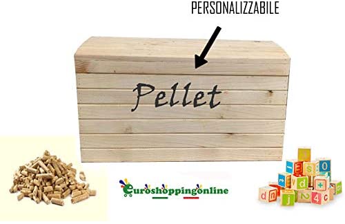 Nuovaeuro: Panca Panchetta Box Baule in Legno Porta Pellet Giocattoli  portalegna Attrezzi cassapanca Cassa Contenitore con coperchi 56x36x36 cm  Personalizzabile