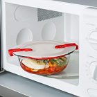 Pyrex Cook & Heat contenitore tondo per alimenti in vetro borosilicato con coperchio sfiatavapore per il microonde – cuocere in forno, conservare e riscaldare dim. 20x18cm