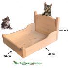 Letto Lettini cuccia sdraio brandina in legno per gatto cani piccola taglia 46x36 h25 cm