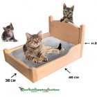 Letto Lettini cuccia sdraio brandina in legno per gatto cani piccola taglia 46x36 h25 cm