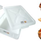 Bacinella cassetta porta impasto lievitazione pane pizza pasta fresca 60x40xh24 cm con coperchio