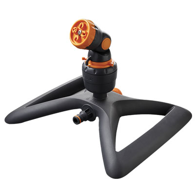 GF 80005670 Irrigatore A Picchetto 4 Getti Regolabili - Testa Orientabile, Angolo 15°-360°, Colore Arancione